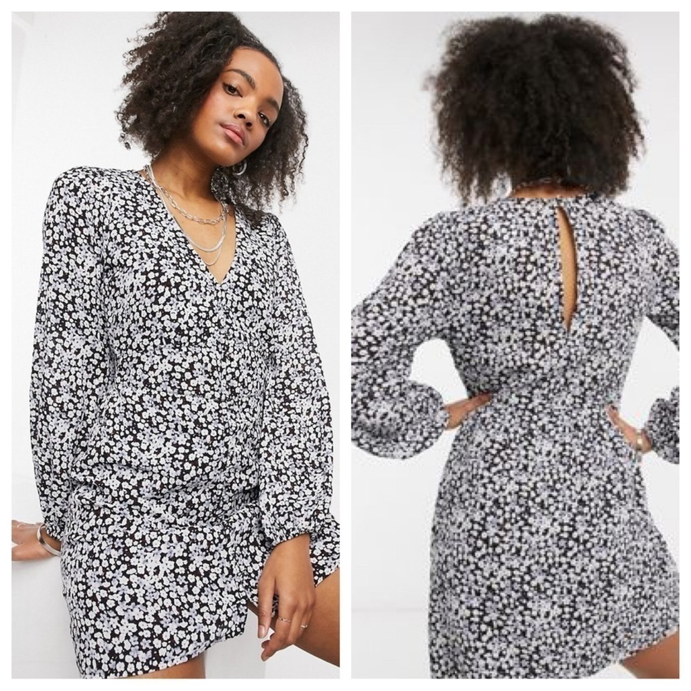 A&F Long Sleeve Floral Mini Dress PETITE NWOT